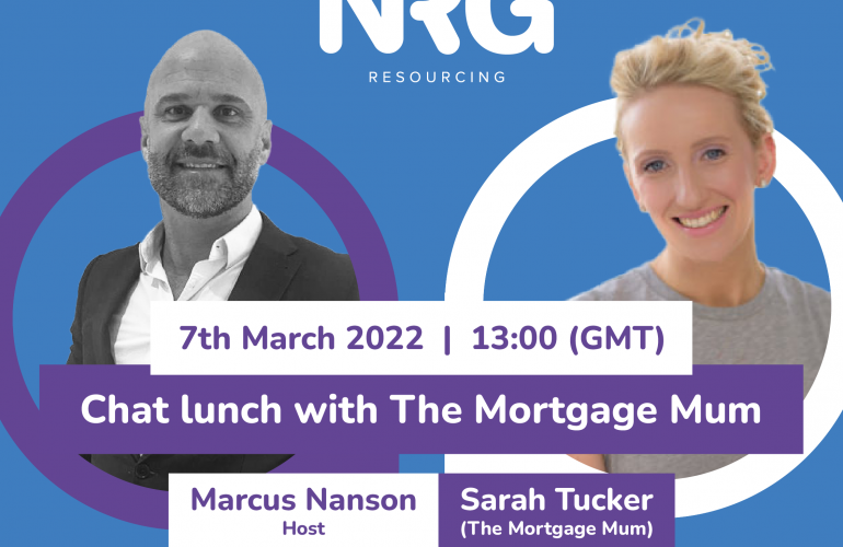 NRG Insights flyer, showing hosts Marcus Nanson and The Mortgage Mum
