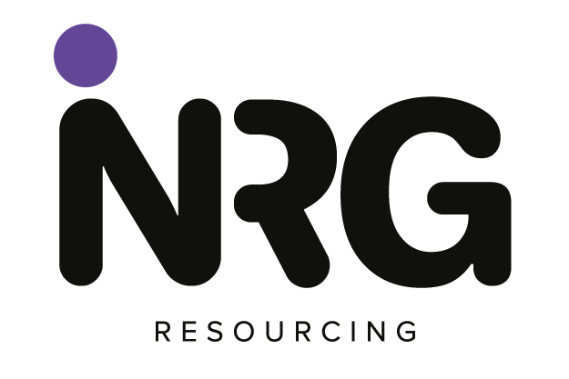Mortgage recruitment specialists NRG web logo in black with purple dot, including resourcing